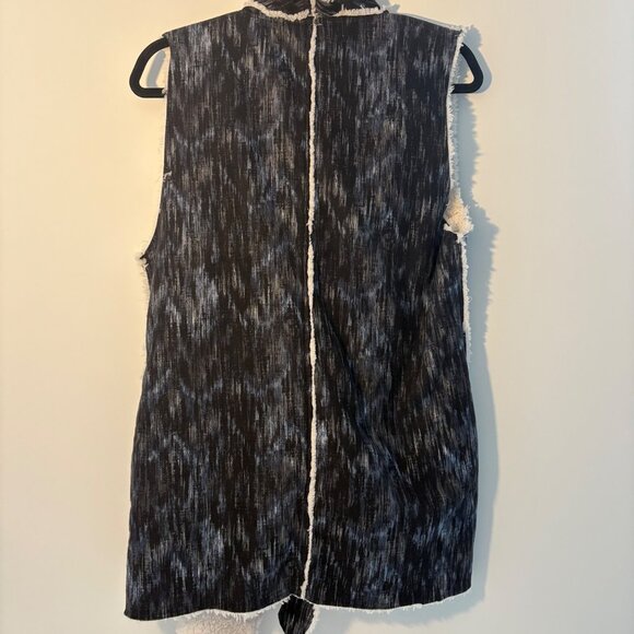 Lularoe Marlow Medium New w Tags Faux Fur Vest Women’s‎ Blue & Black - Picture 4 of 6